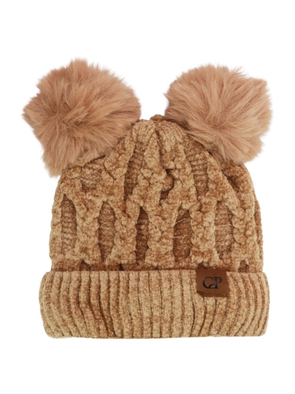 Hat Chenille Fleece Diamond Brown